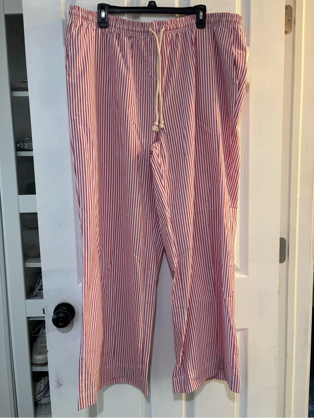 Lucky Brand Red and White Striped Drawstring Lounge Pants XL